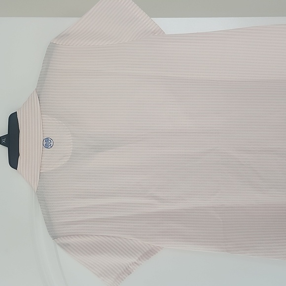 NWT RENWICK Short Sleeve Button Front Seersucker Polo Dress  Pink & White M - Picture 11 of 16